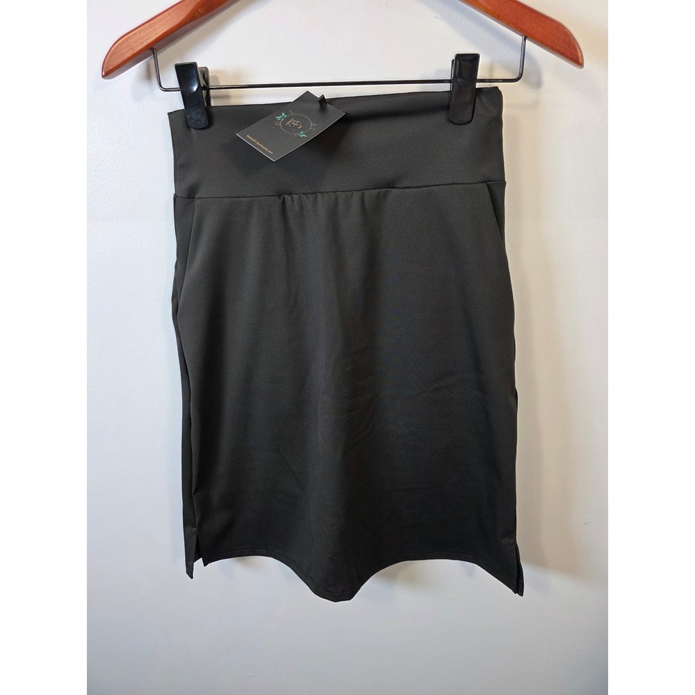 Kates Womens Black Active Skort High Waist Pockets Built-in Shorts XS NEW